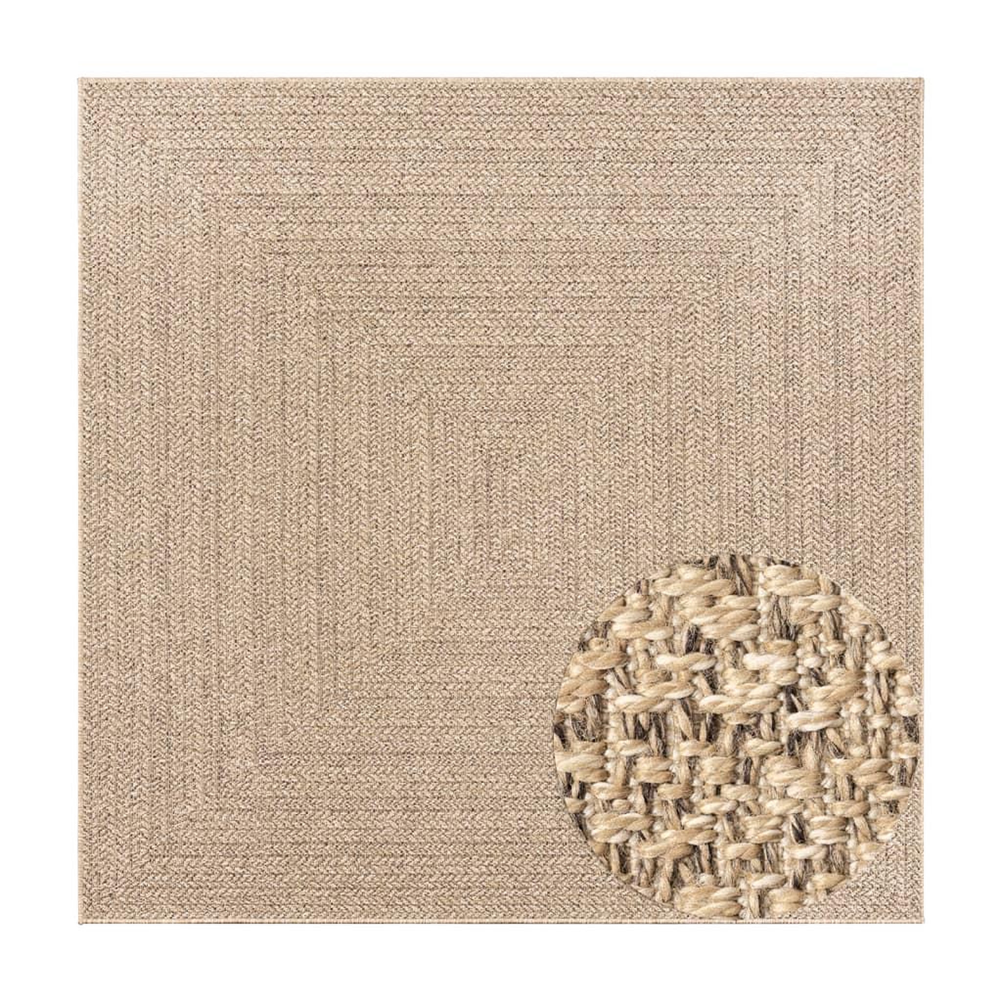 Voir la diapositive 2 : VIDAXL Tapis ZIZUR 120x120 cm aspect de jute interieur et exterieur