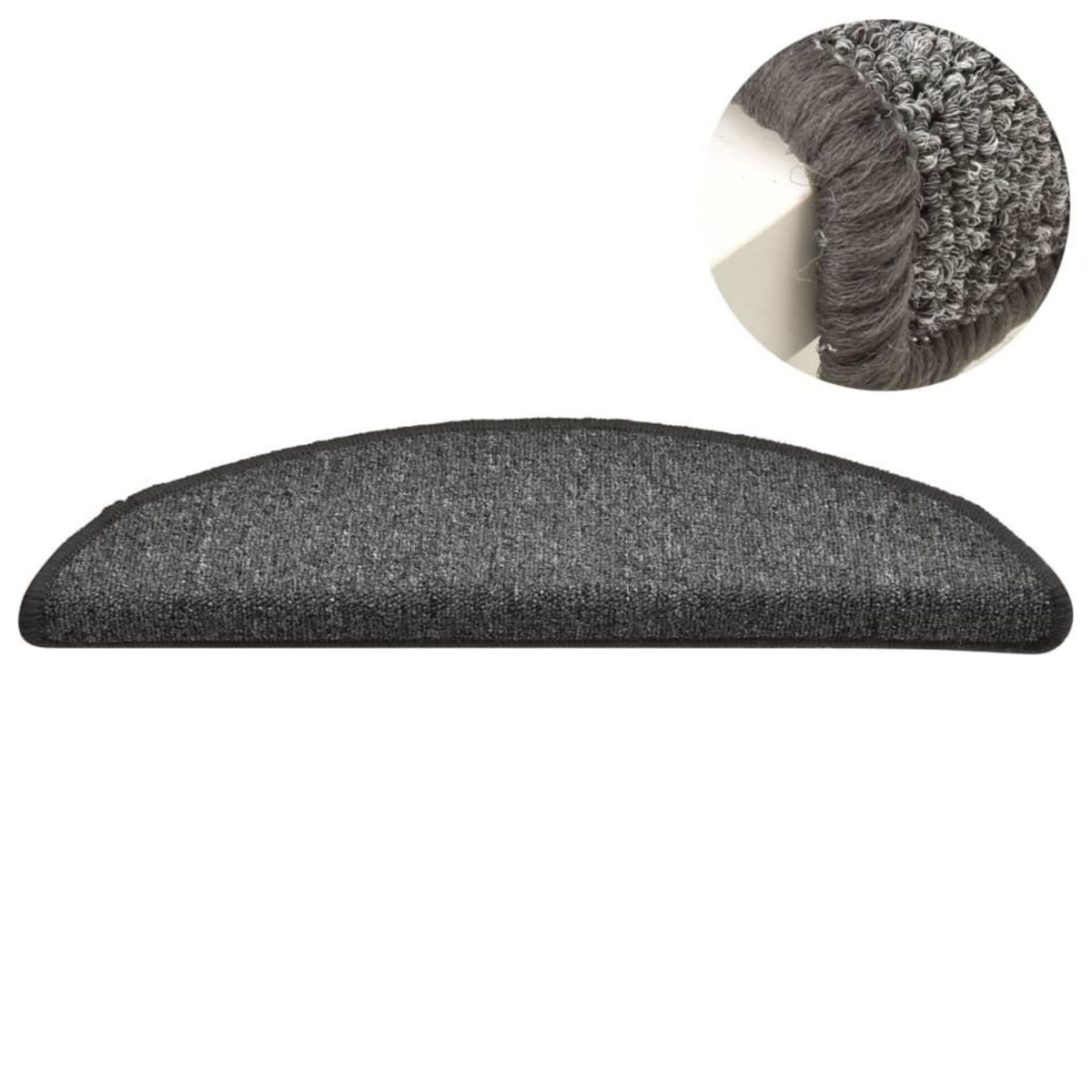 VIDAXL Tapis de marches d'escalier 15 pcs Gris fonce 56x17x3 cm