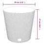 Voir la diapositive 6 : VIDAXL Jardiniere et interieur amovible blanc 15 /15,3 L rotin PP