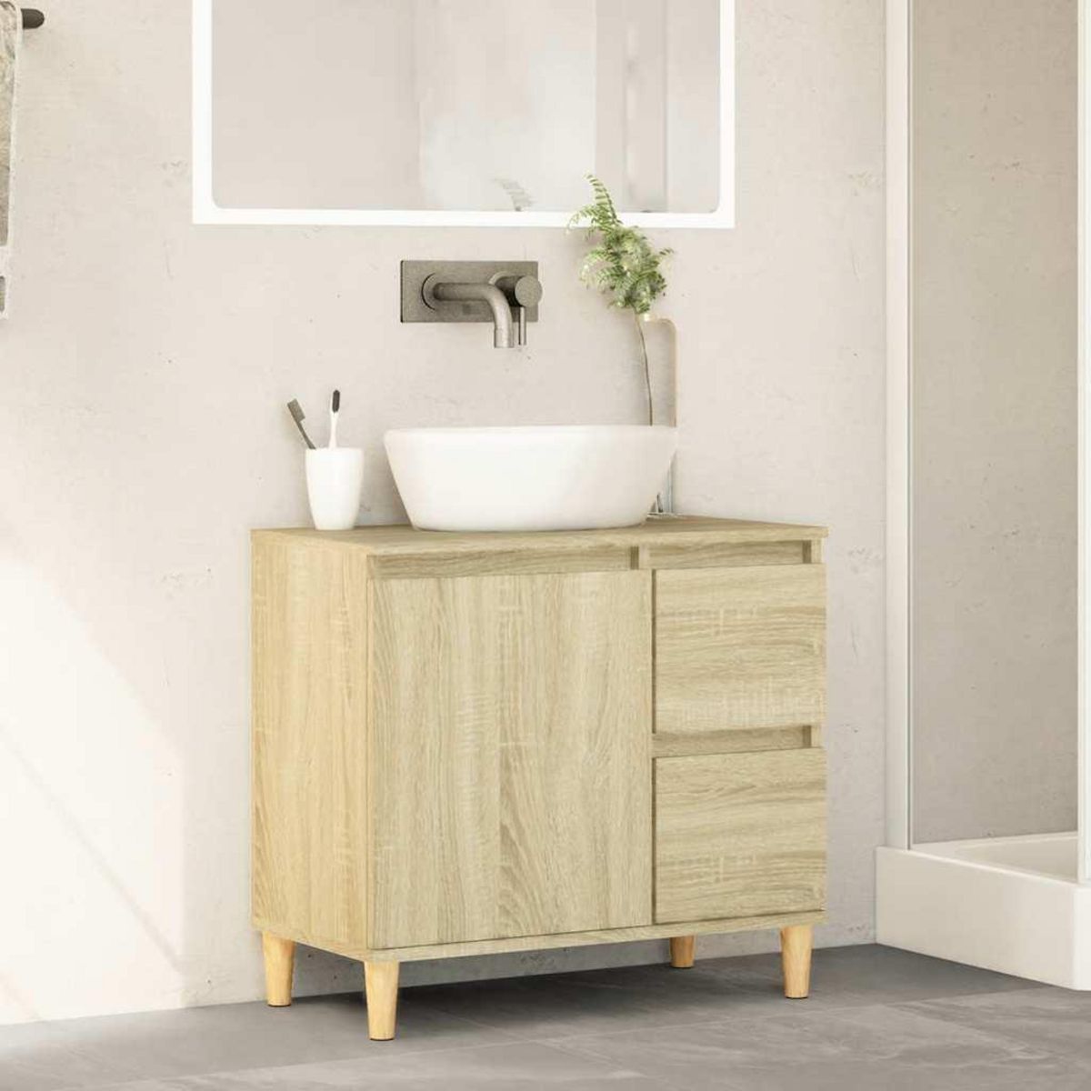 VIDAXL Armoire salle de bain chene sonoma 65x33x60 cm