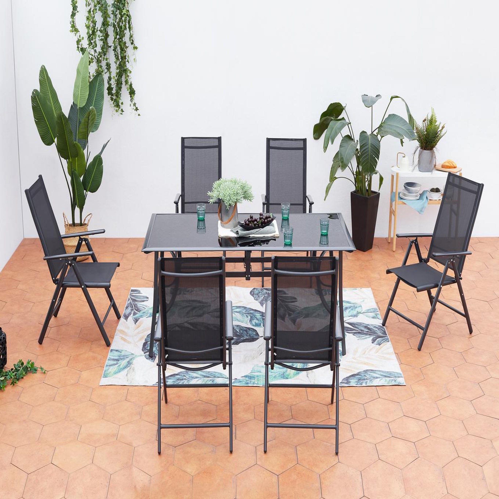 Voir la diapositive 3 : CONCEPT USINE Table de jardin et 6 chaises en aluminium rimini