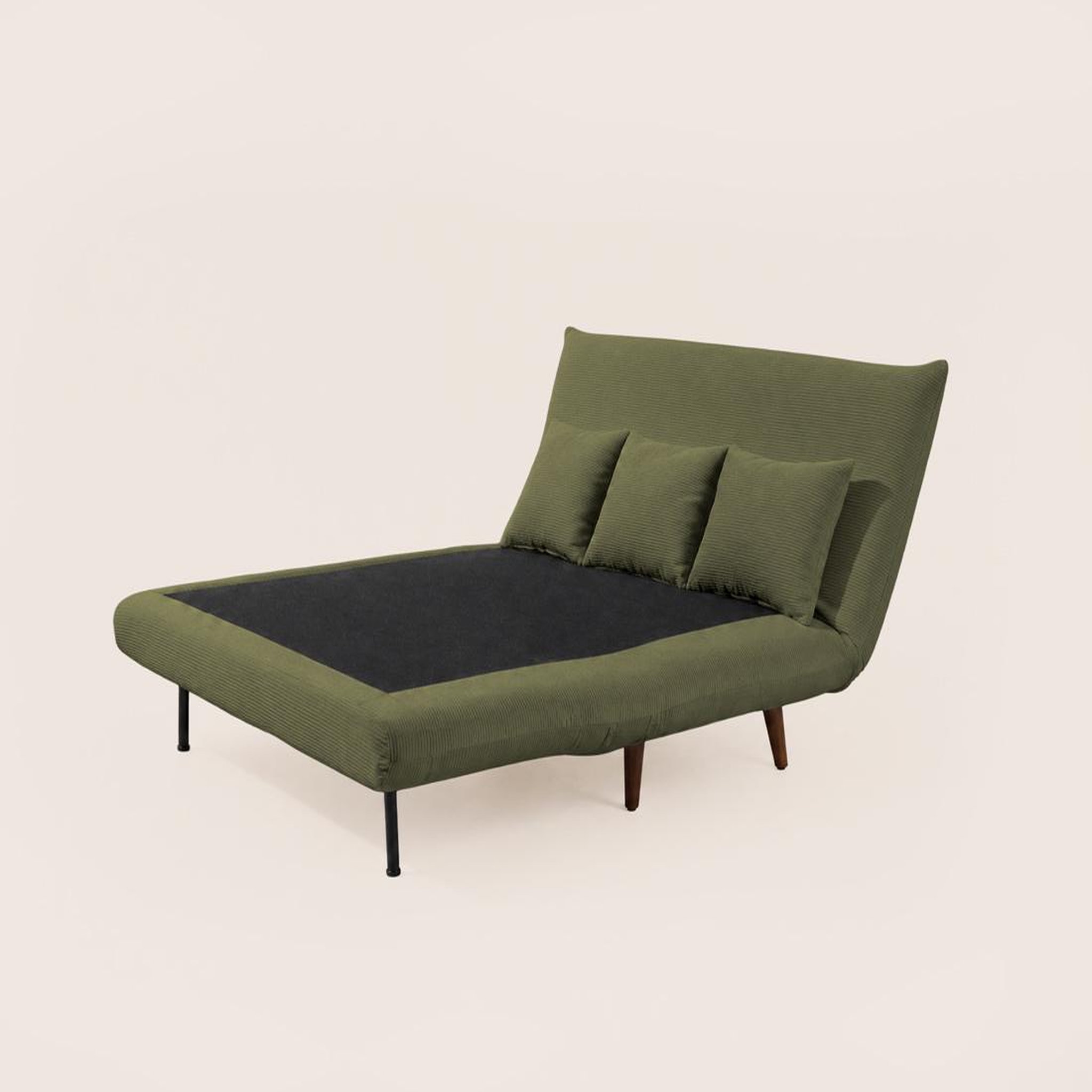 Voir la diapositive 4 : BEST MOBILIER Lumi - banquette convertible clic-clac 2 places en velours côtelé
