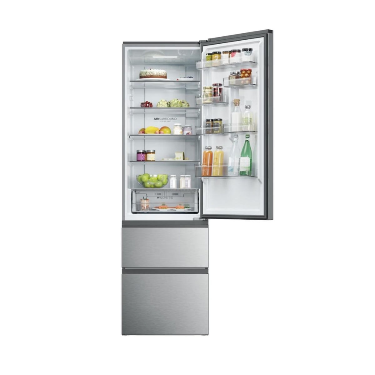 HAIER Réfrigérateur combiné 60cm 414l nofrost inox - HTW3620DNMG