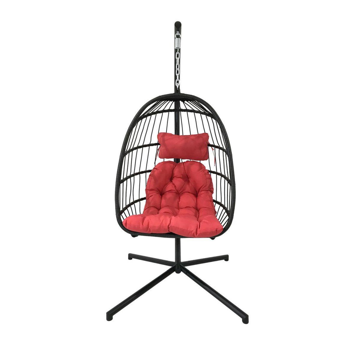 GARDENSTAR Fauteuil suspendu acier avec coussin terracota QUITO