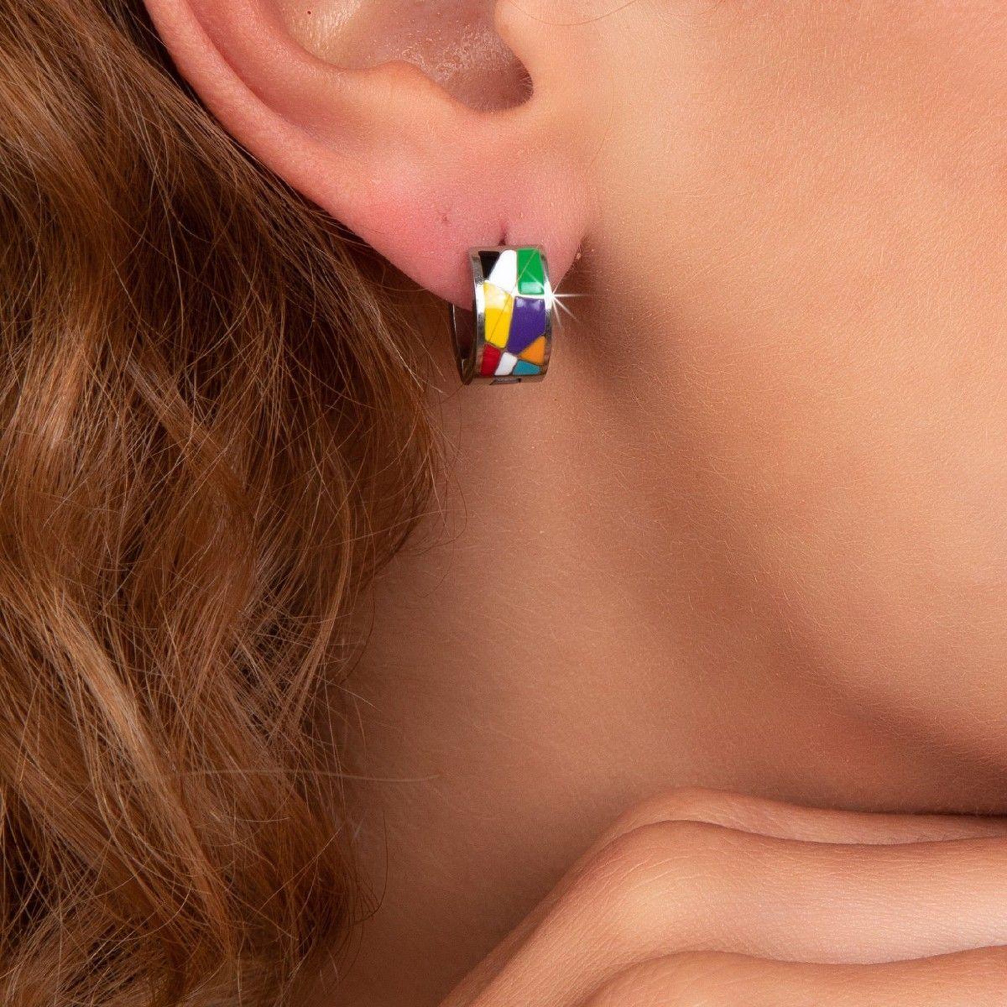Voir la diapositive 2 : SC CRYSTAL Boucles d'oreilles en acier inoxydable par SC Crystal