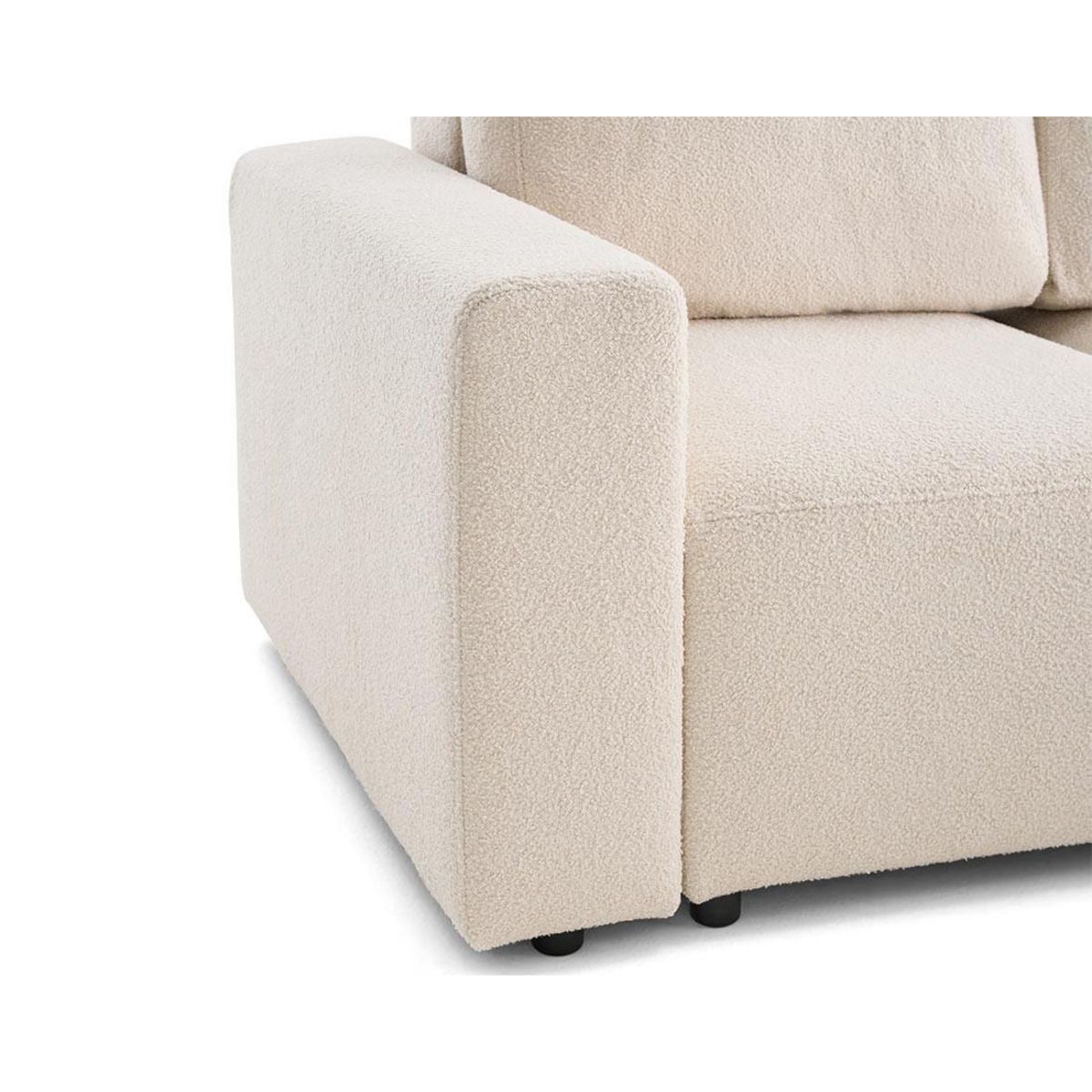 LISA DESIGN Livy - canapé d'angle réversible 4 places convertible avec coffre en tissu bouclette