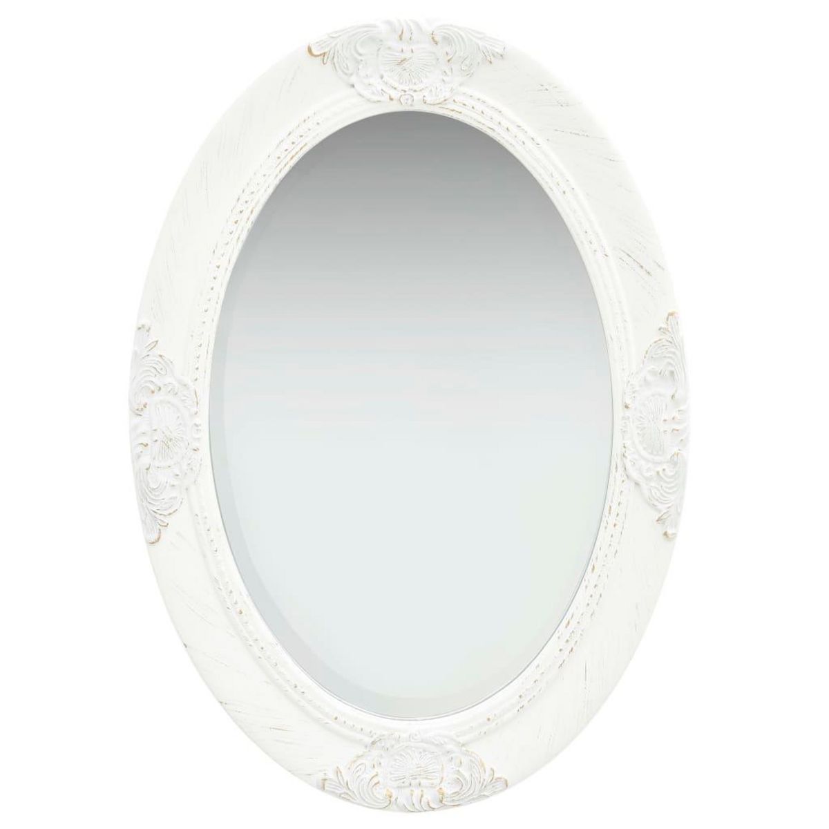 VIDAXL Miroir mural style baroque 50x70 cm Blanc