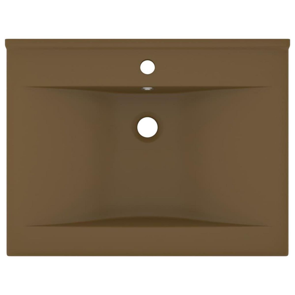 VIDAXL Lavabo avec trou de robinet Creme mat 60x46 cm Ceramique