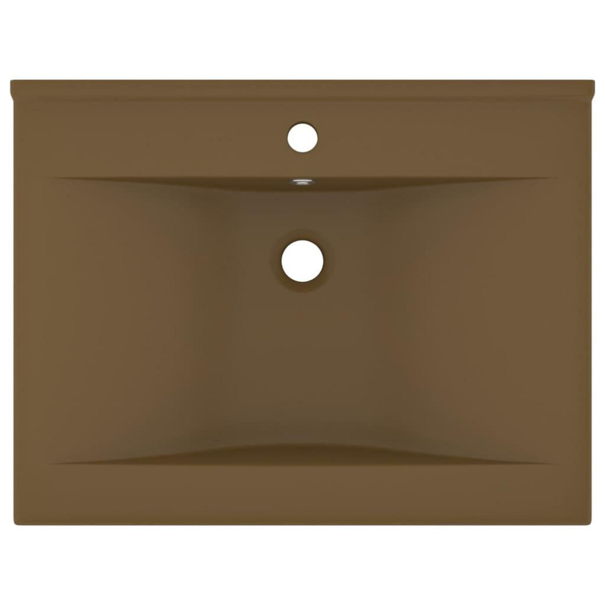 VIDAXL Lavabo avec trou de robinet Creme mat 60x46 cm Ceramique