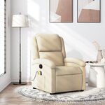 VIDAXL Fauteuil de massage inclinable Creme Tissu