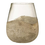 Paris Prix Photophore Rond Design  Perles  31cm Or