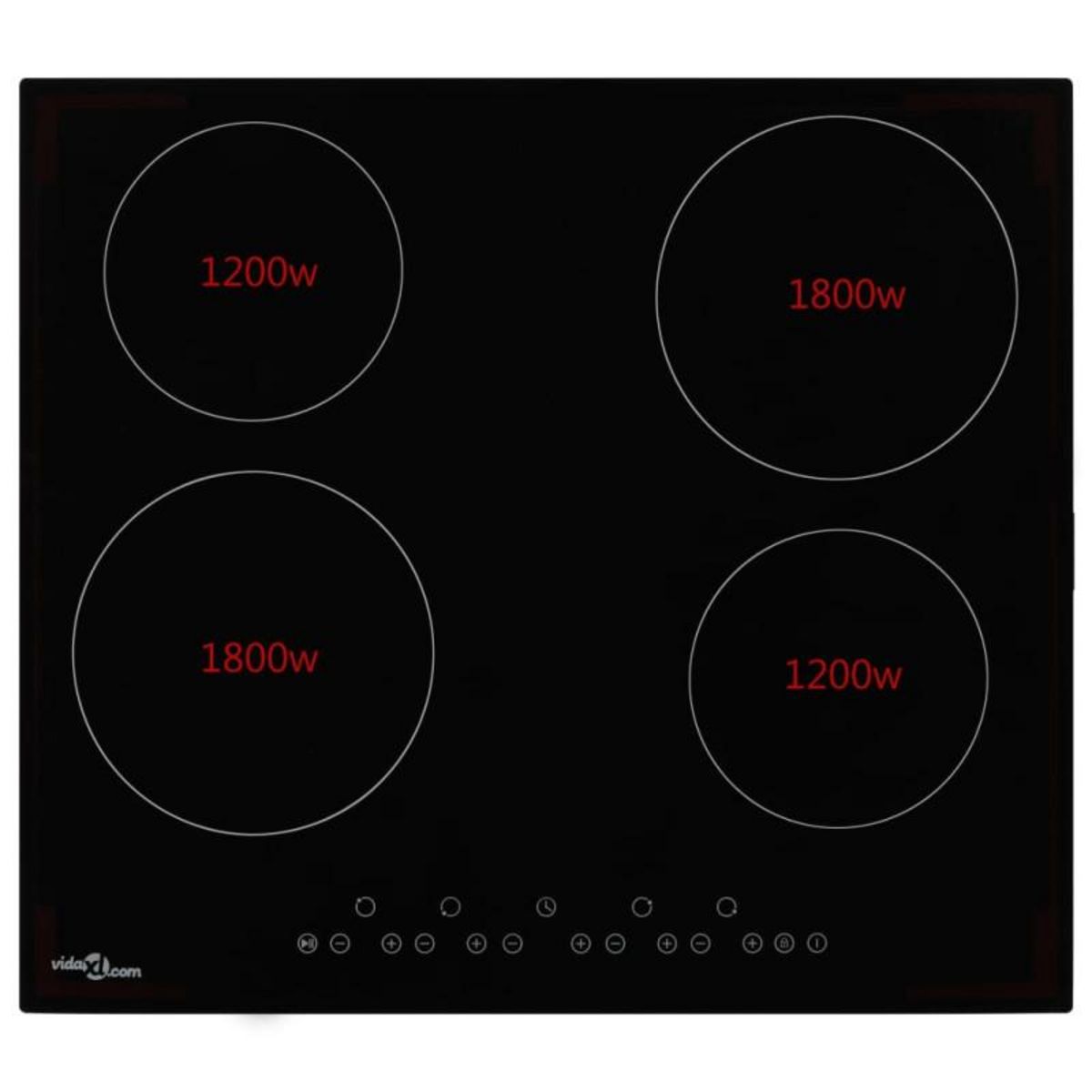 VIDAXL Plaque de cuisson Céramique 4 brûleurs Contrôle tactile 6000 W