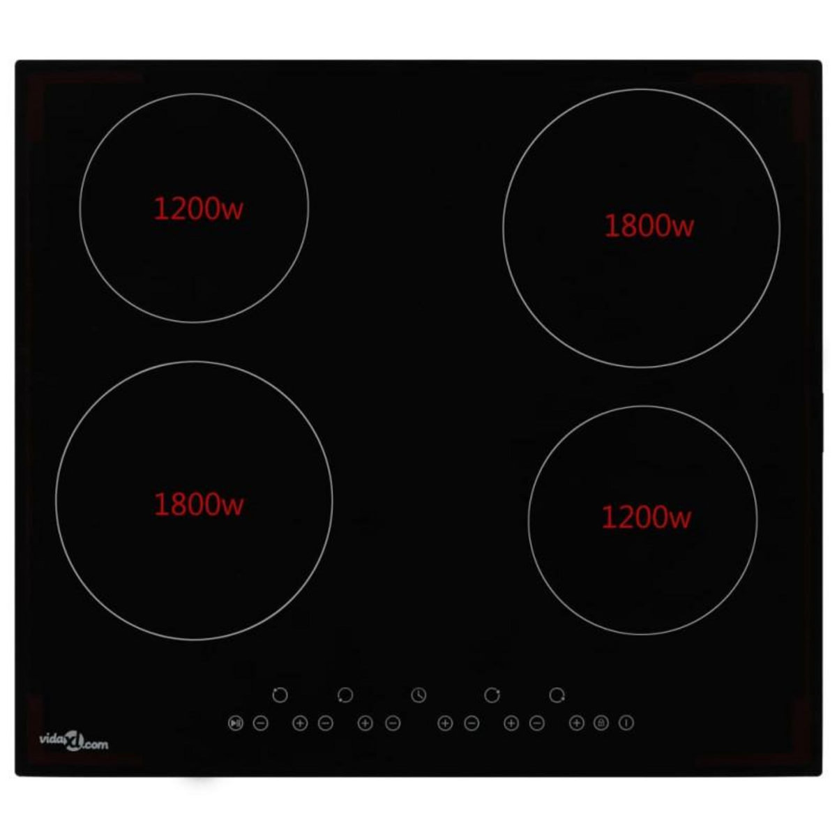 VIDAXL Plaque de cuisson Céramique 4 brûleurs Contrôle tactile 6000 W
