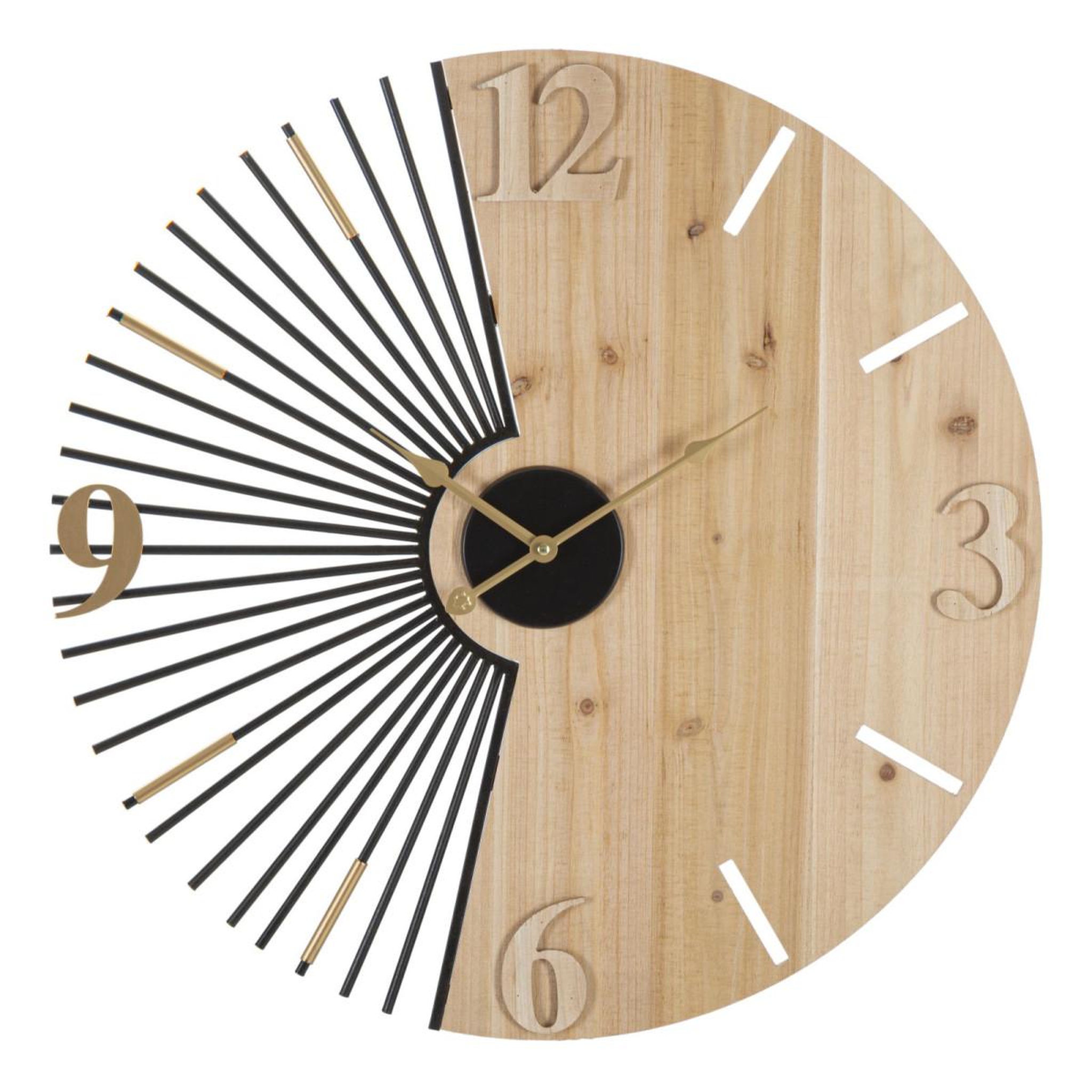 Paris Prix Horloge murale design  wordy  60cm naturel & noir