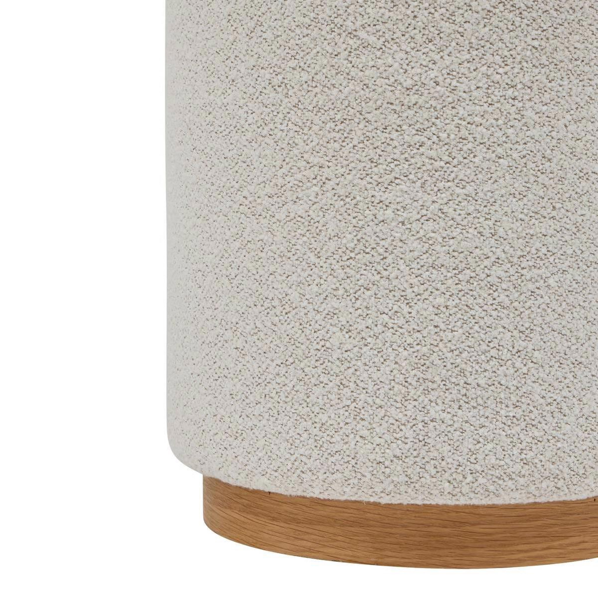Voir la diapositive 2 : ATMOSPHERA Pouf rond  nesky  45cm blanc