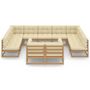Voir la diapositive 3 : VIDAXL Salon de jardin 11 pcs avec coussins Marron miel Bois de pin