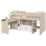 PARISOT Lit combiné enfant Parisot ZOLA 90x200 cm - 2 portes - Avec bureau - Décor acacia clair et blanc