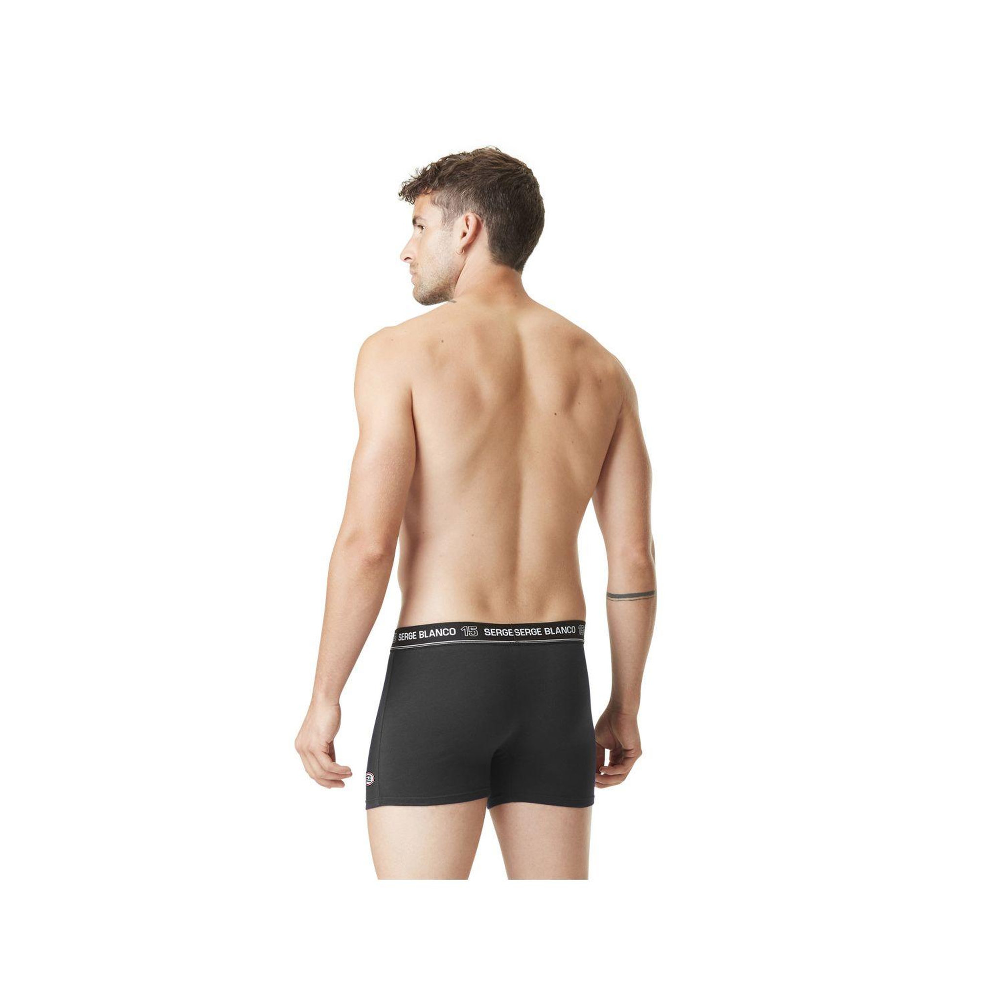 Voir la diapositive 6 : SERGE BLANCO Lot de 4 Boxers coton homme uni