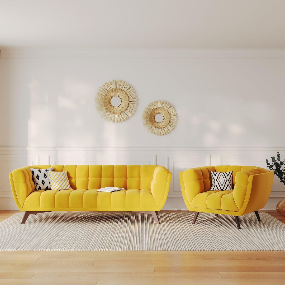 Rendez vous déco Fauteuil en velours vert foncé - Mona