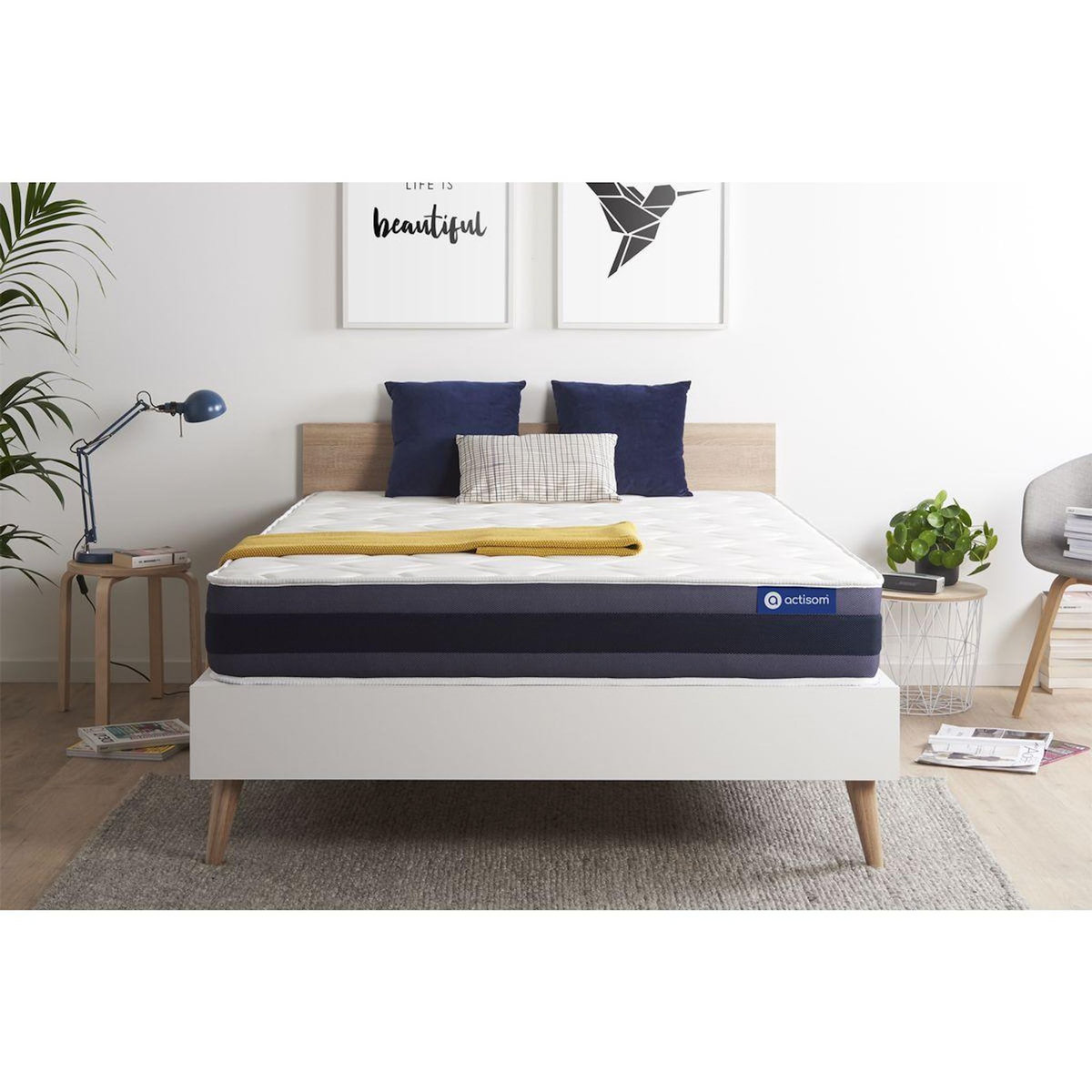 ACTISOM Matelas Latex+Mémoire de forme ACTILATEX MORPHO 160x200 Maxi épaisseur 5zones de confort