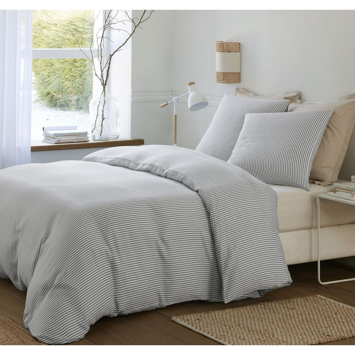 BATON ROUGE Parure housse de couette 100% gaze de coton imprimé laya