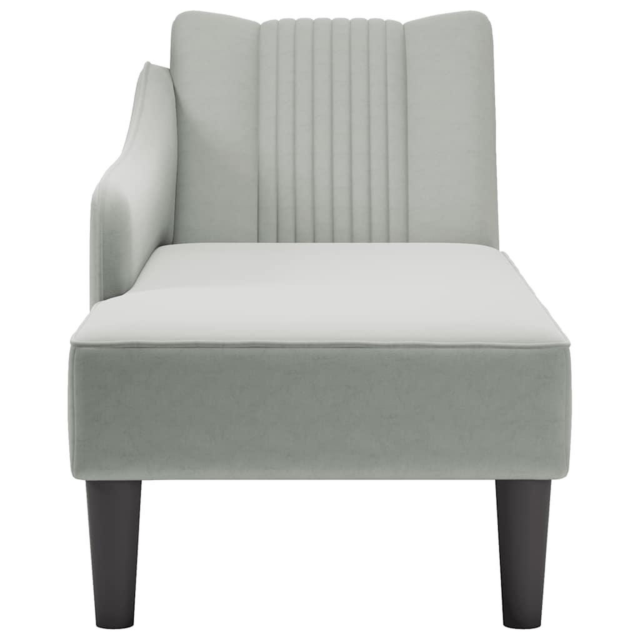 Voir la diapositive 4 : VIDAXL Fauteuil long avec accoudoir droit gris clair velours