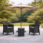 Voir la diapositive 4 : CONCEPT USINE Ensemble de jardin 2 fauteuils gris anthracite avec table basse ADANA
