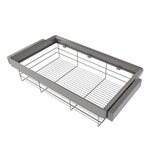 EMUCA SRL Kit tiroir en fil métallique et rack ajustable Quartz pour armoires -  glissières extension totale et à fermeture douce -  Module 90cm -  Finition Titane