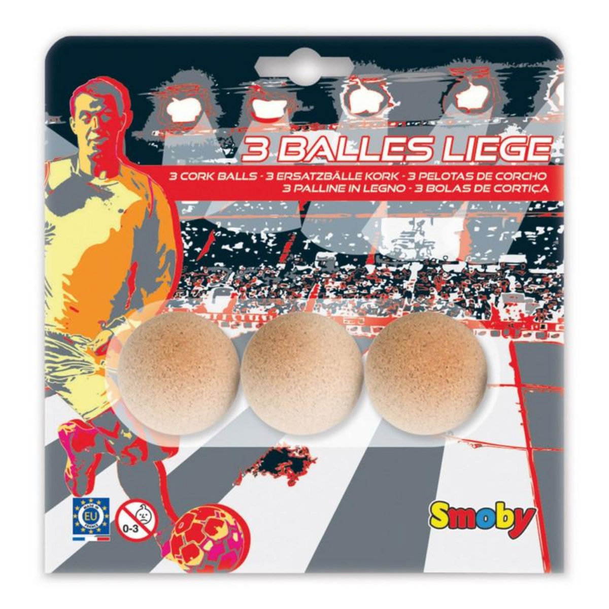 SMOBY Smoby Lot de 3 balles de baby-foot en liège