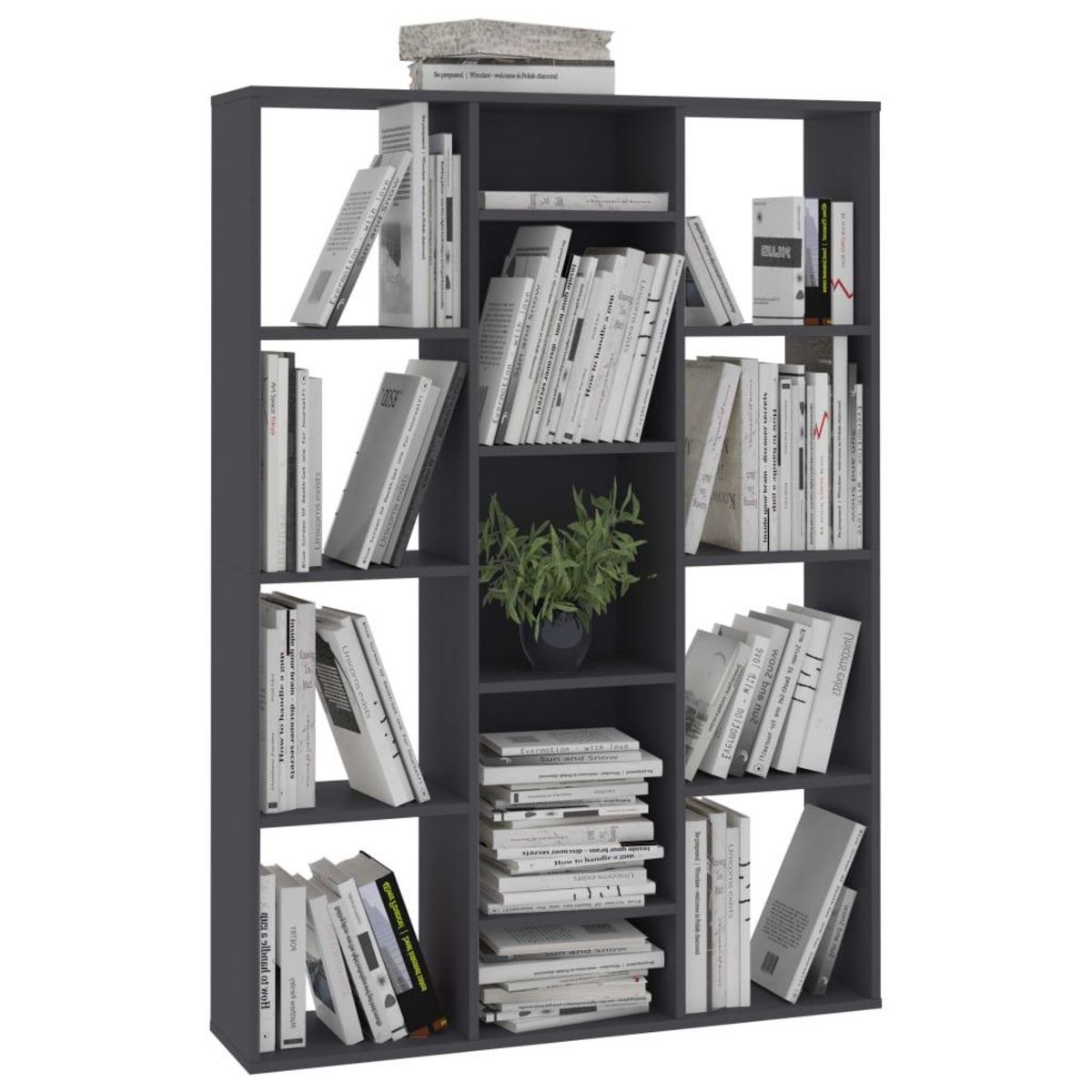VIDAXL Separateur de piece/Bibliotheque Gris 100x24x140 cm Agglomere