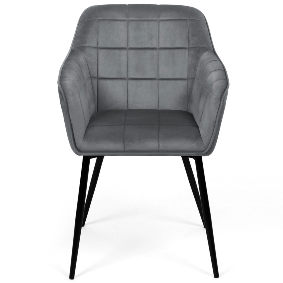 ID MARKET Lot de 2 chaises de salle à manger, fauteuils de table MADY en velours gris clair