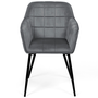 Voir la diapositive 3 : ID MARKET Lot de 2 chaises de salle à manger, fauteuils de table MADY en velours gris clair