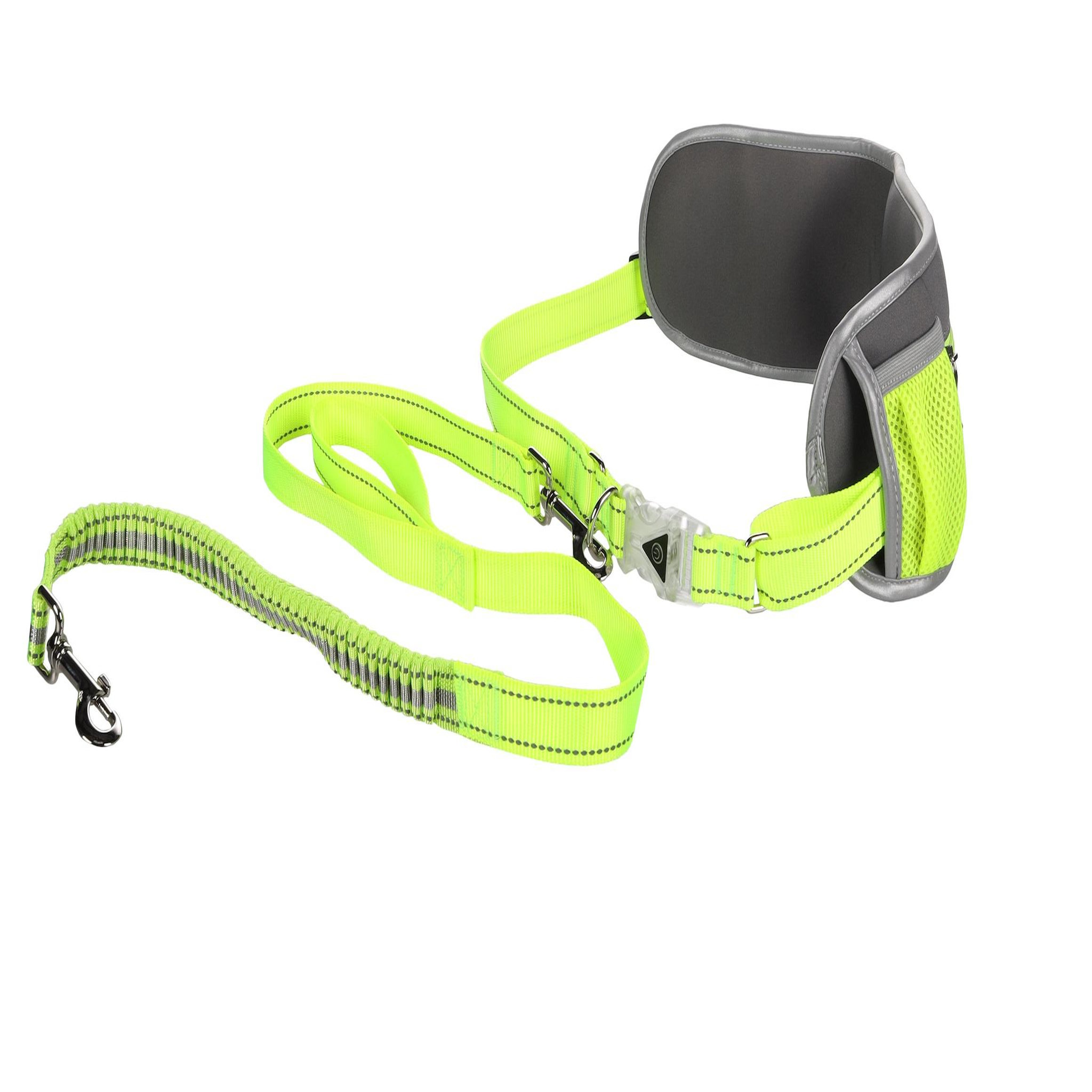 Eden Laisse de jogging avec ceinture de hanches led pour chien