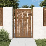 VIDAXL Portail de jardin 105x155 cm acier corten design de bambou