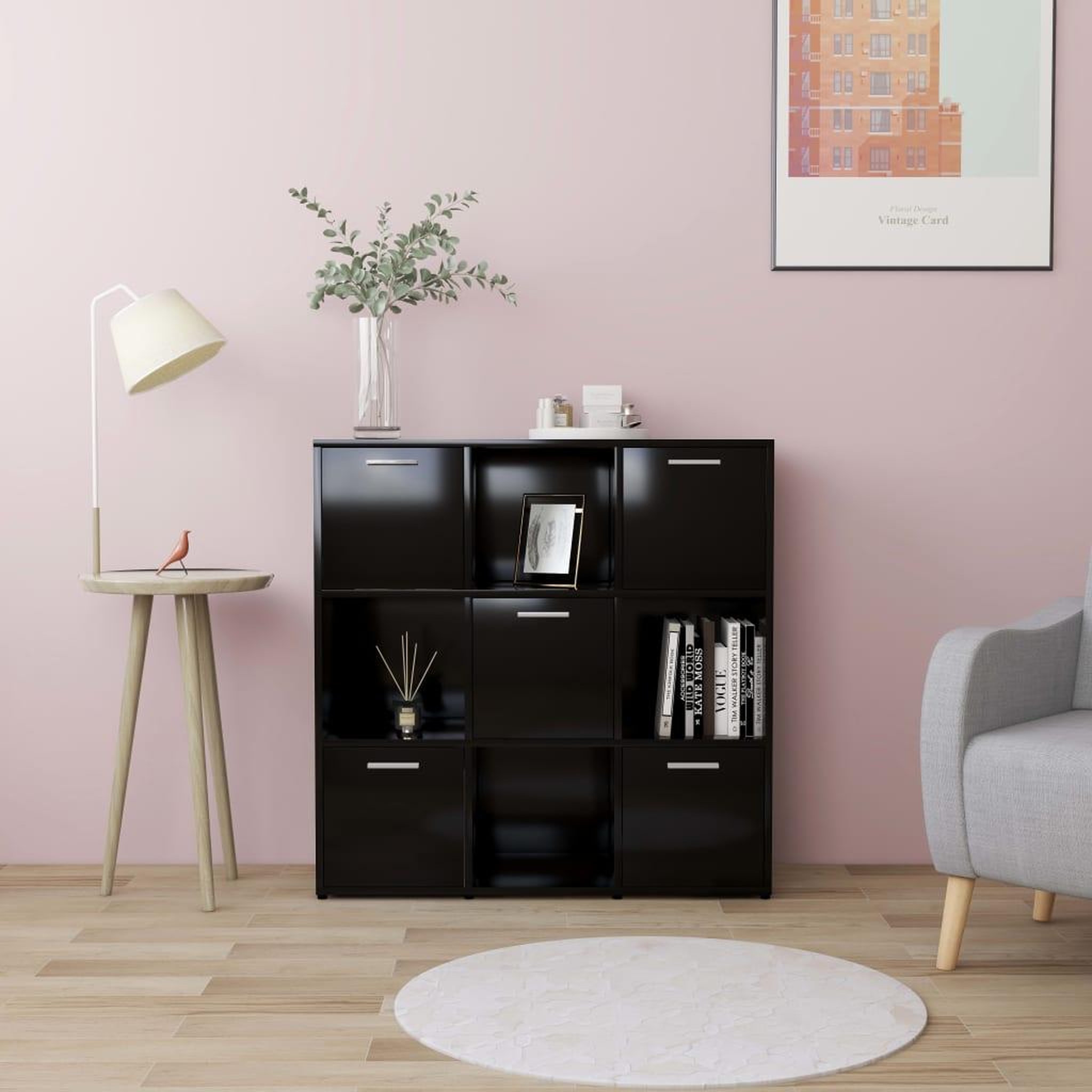 Voir la diapositive 1 : VIDAXL Bibliotheque Noir 90x30x90 cm Bois d'ingenierie