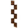 Voir la diapositive 2 : VIDAXL Etagere d'angle murale chene fume 19x19x123cm bois d'ingenierie