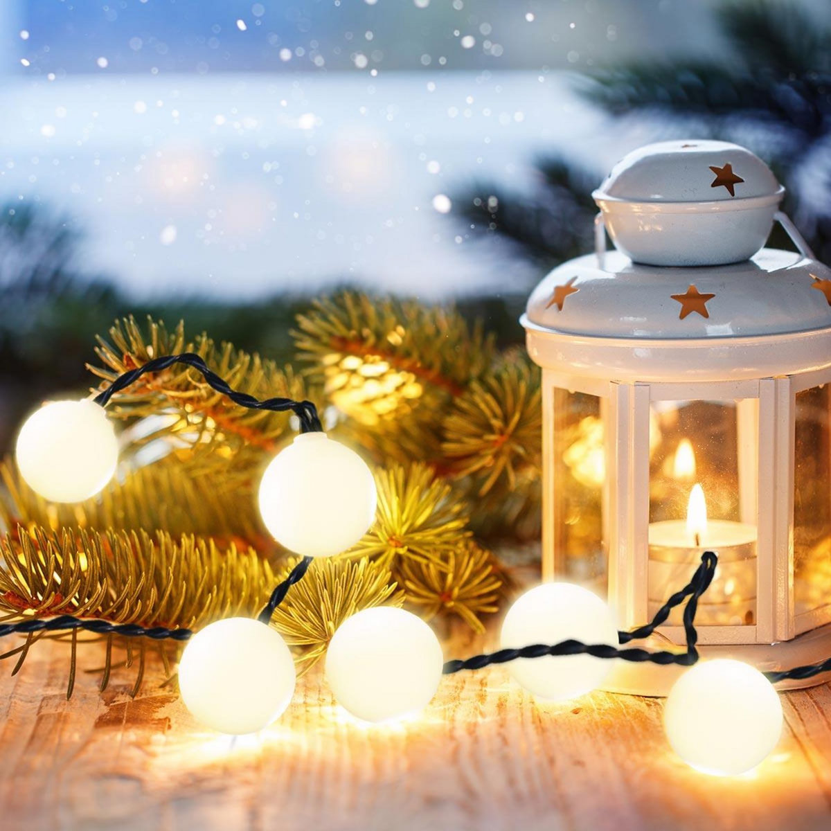 Lumisky Guirlande boules BILLY Beige Plastique 6.90M