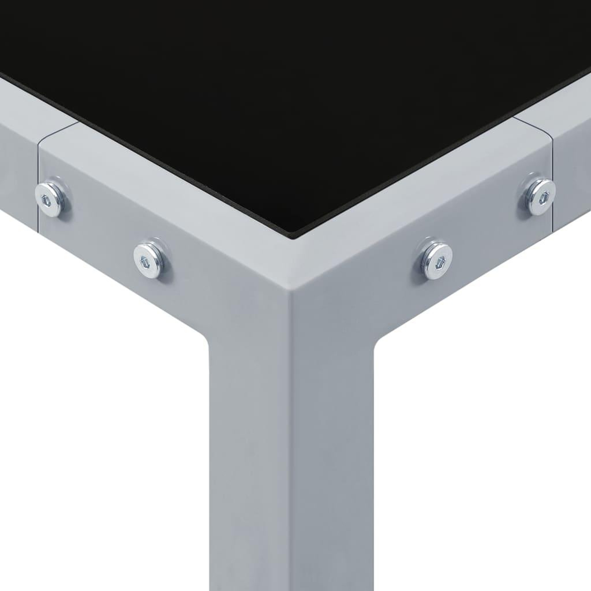 Voir la diapositive 3 : VIDAXL Table de jardin 130x130x72 cm gris acier et verre