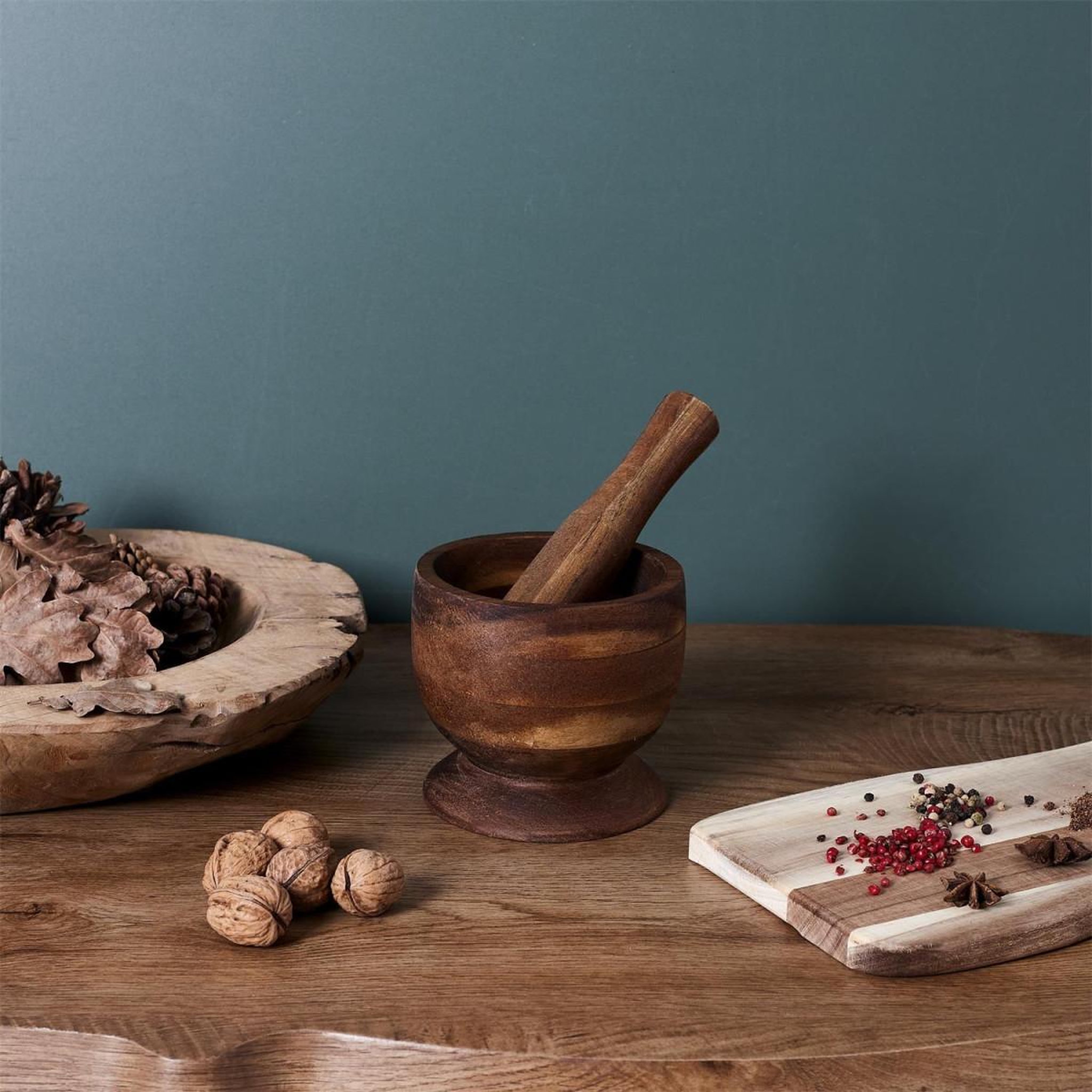 Voir la diapositive 2 : The Home Deco Factory Mortier & pilon  bois d'acacia  11cm marron