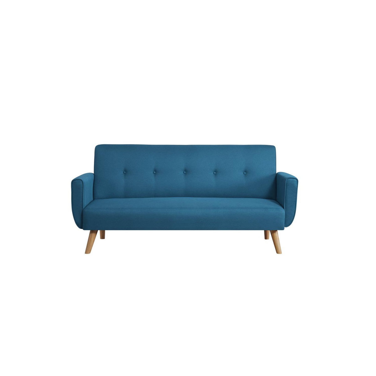 CONCEPT USINE Canapé scandinave convertible 3 places en tissu bleu canard MALMO