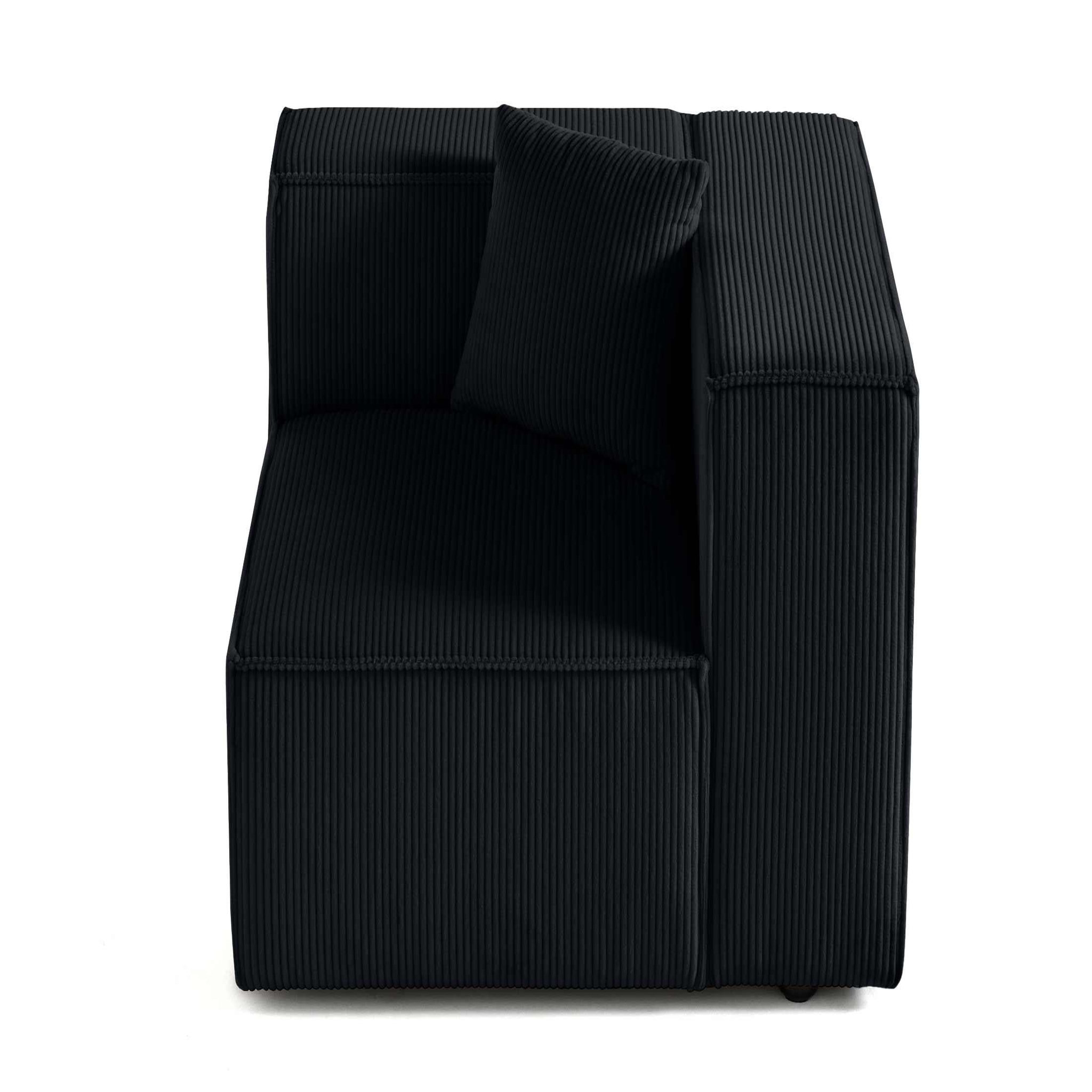 Voir la diapositive 1 : LISA DESIGN Arty - module d'assise droit - en velours côtelé
