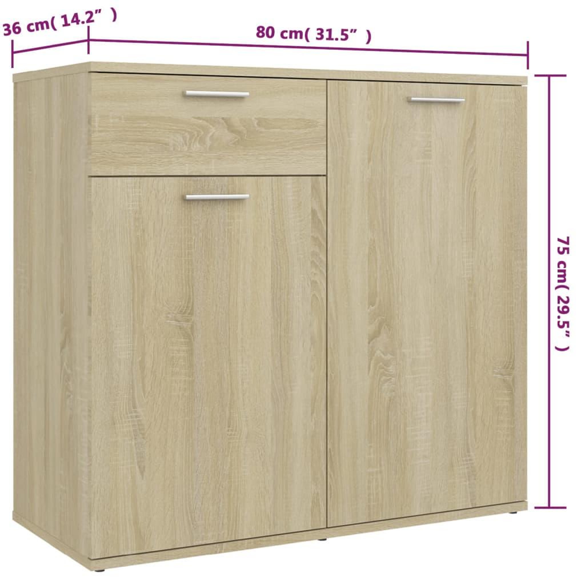 Voir la diapositive 6 : VIDAXL Buffet Chene sonoma 160x36x75 cm Bois d'ingenierie