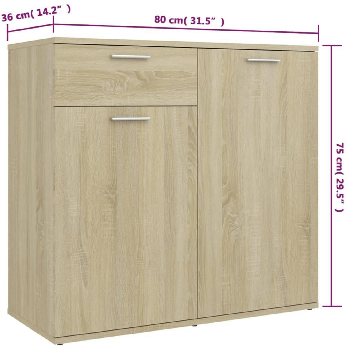 VIDAXL Buffet Chene sonoma 160x36x75 cm Bois d'ingenierie