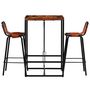 Voir la diapositive 2 : VIDAXL Ensemble de bar 3 pcs Bois massif recycle et cuir de chevre