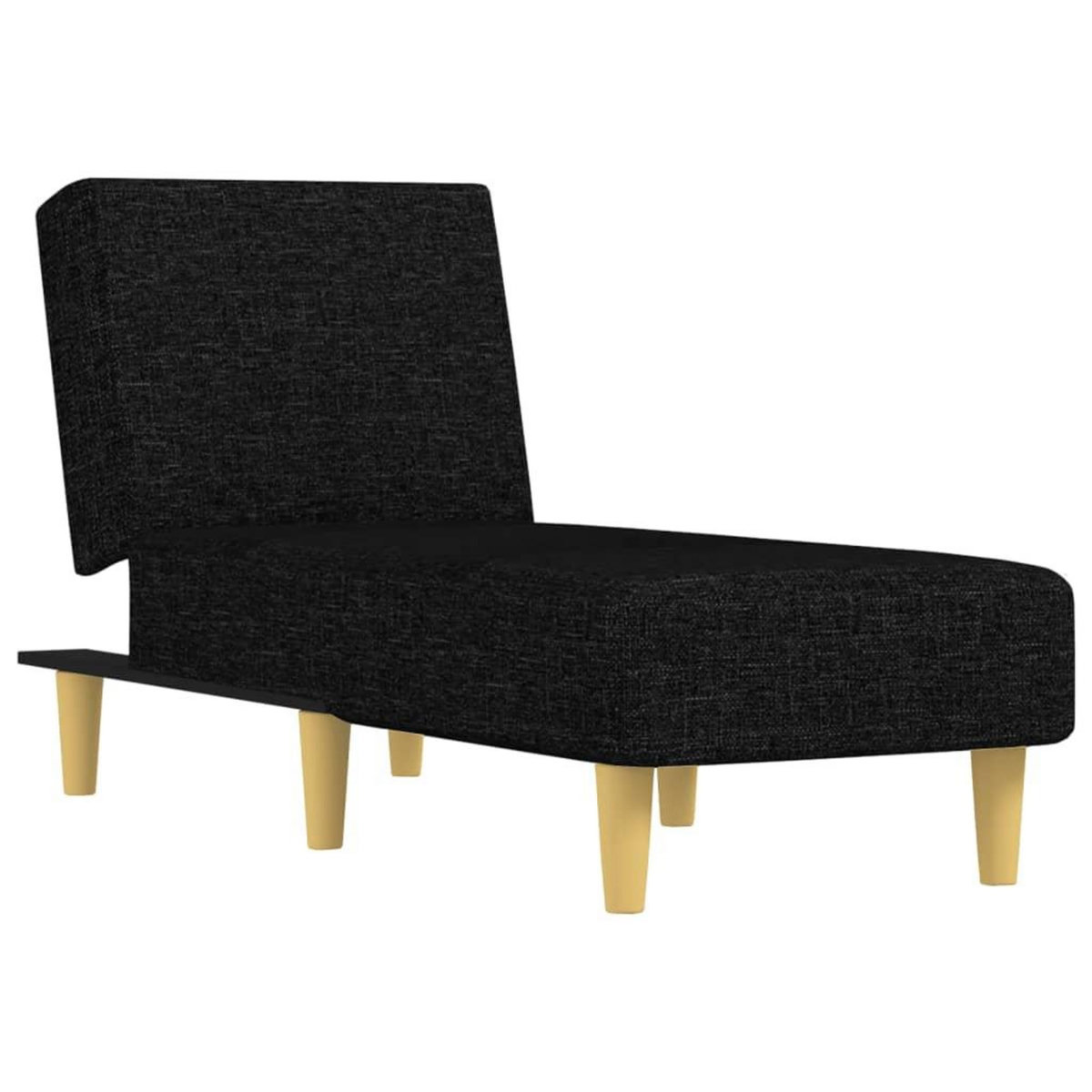 VIDAXL Chaise longue noir tissu