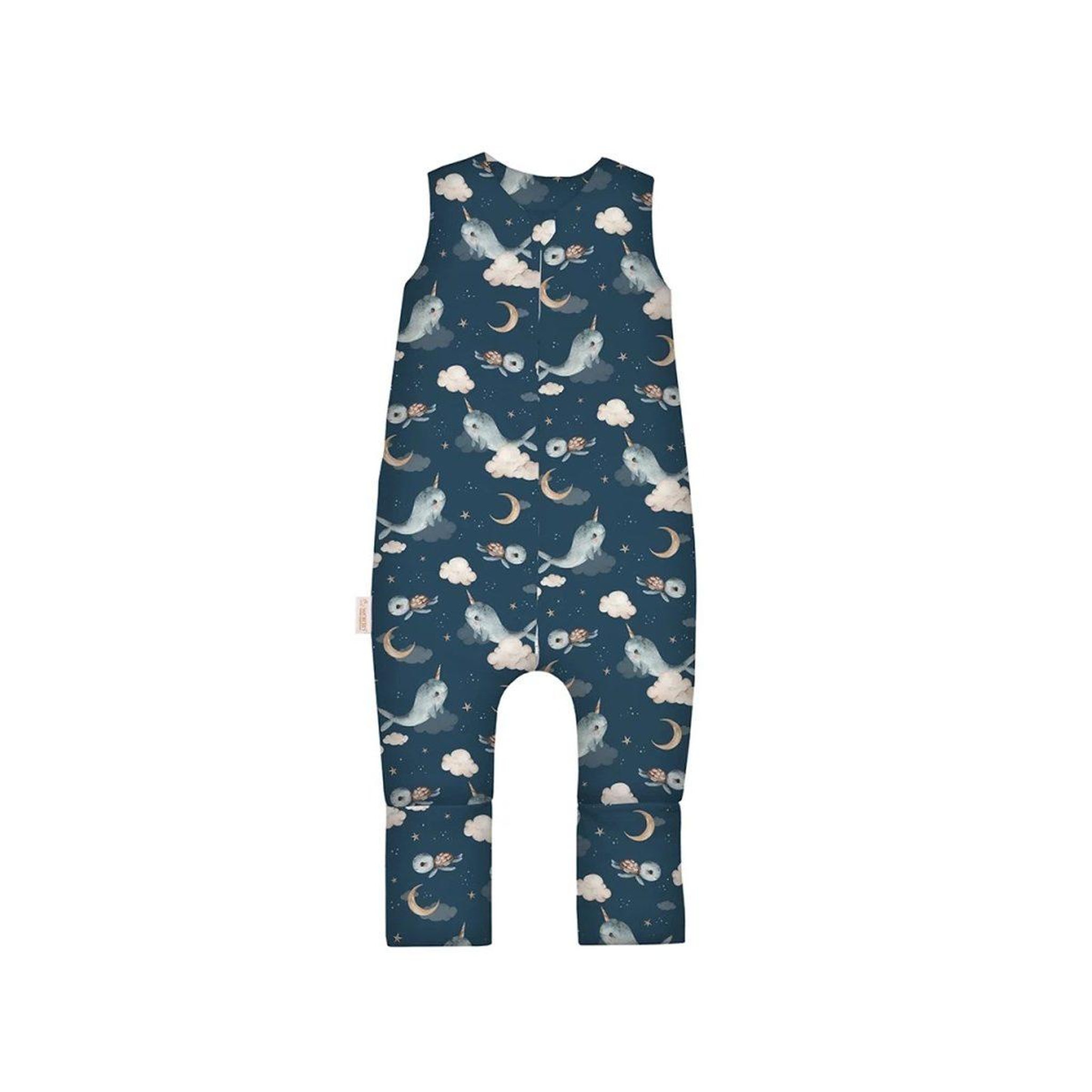 WALDIN Gigoteuse à jambes en coton 2,5 TOG - taille M (3-4 ans) - motif baleine, bleu foncé
