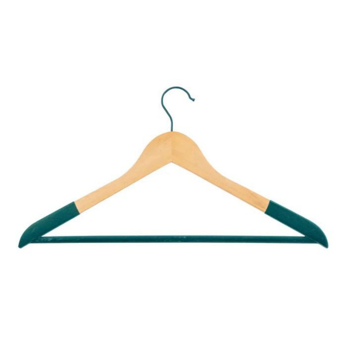 FIVE Lot de 2 Cintres en Bois  Velours  44cm Naturel