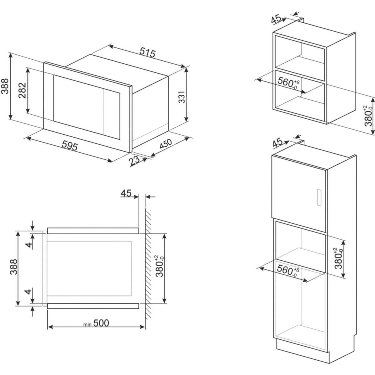 SMEG Micro ondes combiné encastrable FMI625CN