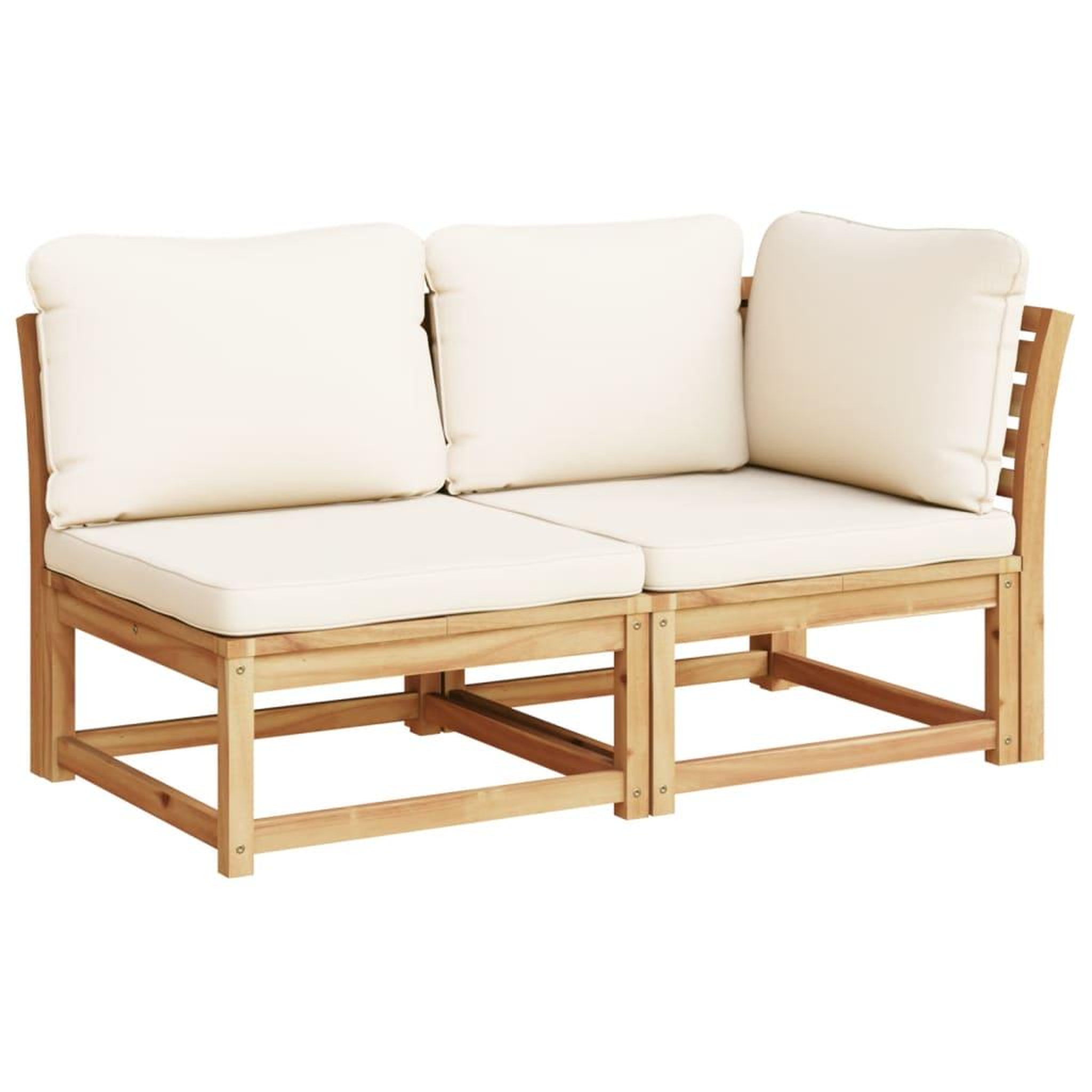 Voir la diapositive 2 : VIDAXL Salon de jardin 2 pcs avec coussins bois massif d'acacia