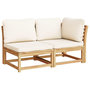 Voir la diapositive 2 : VIDAXL Salon de jardin 2 pcs avec coussins bois massif d'acacia